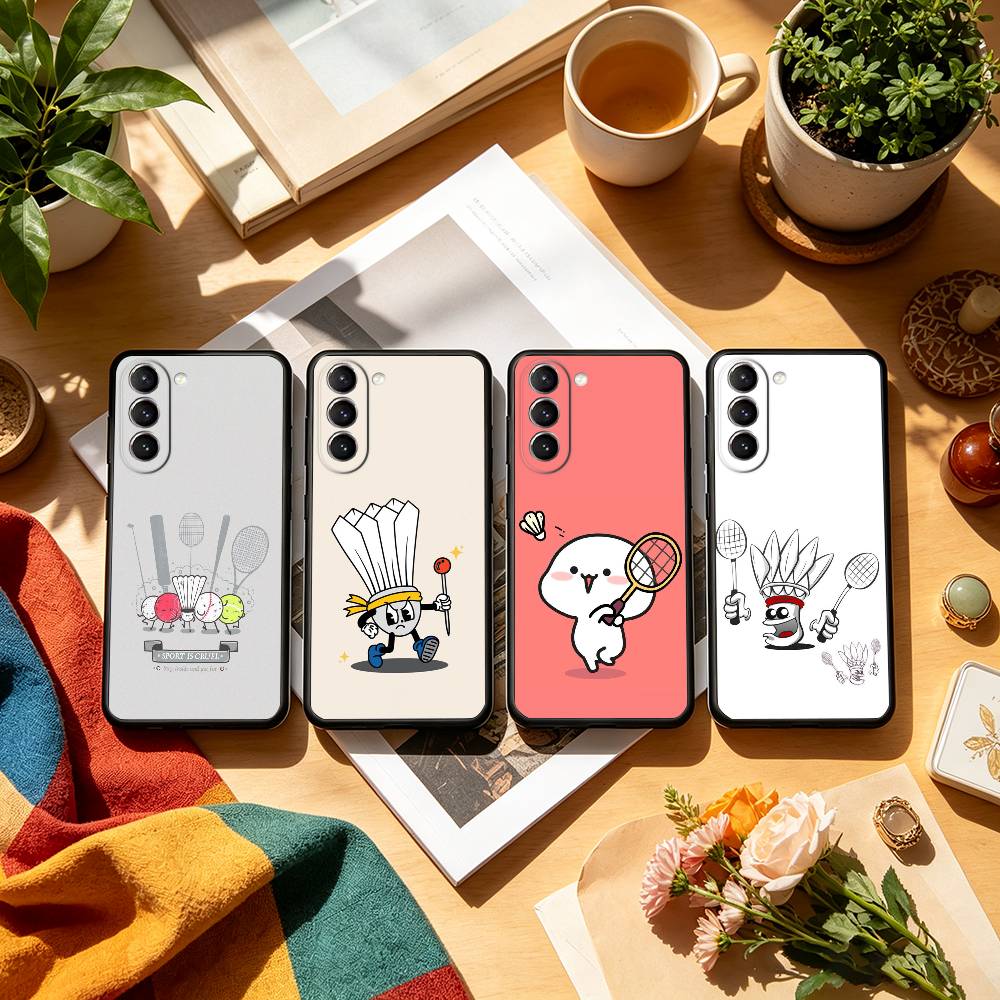 Badminton Quotes - Funda de teléfono con ilustración de